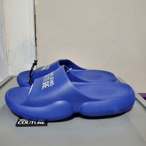 Versace Jeans Couture Mens Sz US 8 /EUR 41 Blue Tago Slide Sandals  New